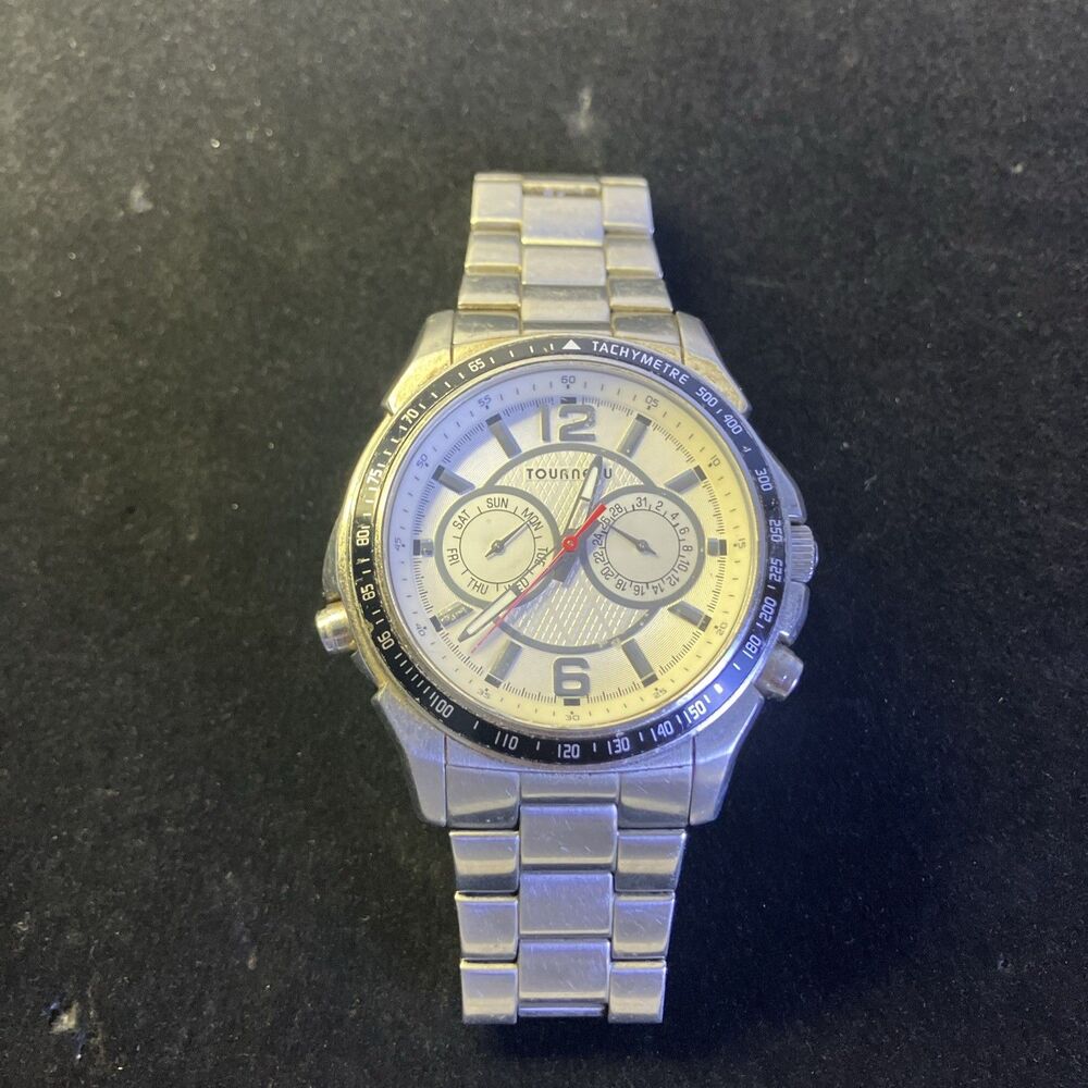 Tourneau Acura Chronograph Watch Swiss Movement Stainless Steel Dealer Edition